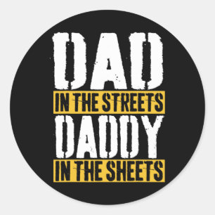 In de straten papa in de lakens vader39s dag 3 ronde sticker