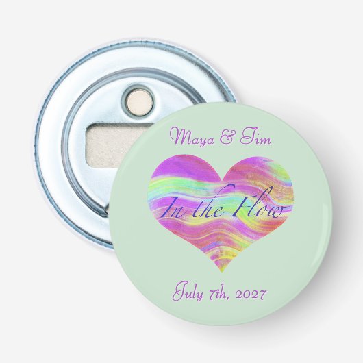In de stroom van liefde knop flesopener button flesopener (Voorkant)