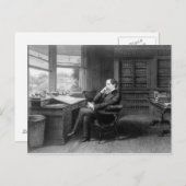 In de studie van Charles Dickens Briefkaart (Voorkant / Achterkant)