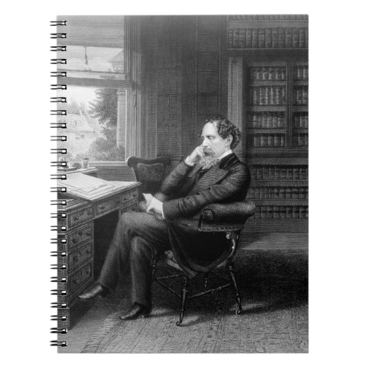 In de studie van Charles Dickens Notitieboek (Voorkant)