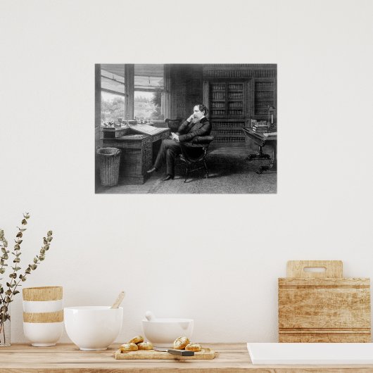 In de studie van Charles Dickens Poster (Keuken)
