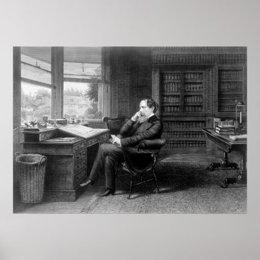 In de studie van Charles Dickens Poster (Voorkant)