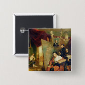 In de studio van de schilder, 1832 vierkante button 5,1 cm (Voorkant /achterkant)