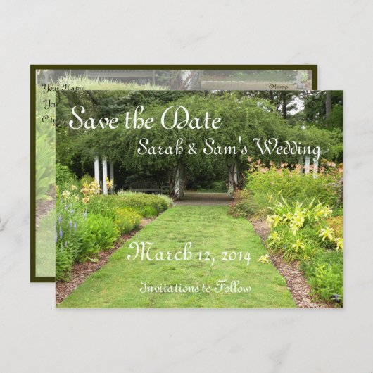 In de tuin aankondigingskaart (Voorkant / Achterkant)