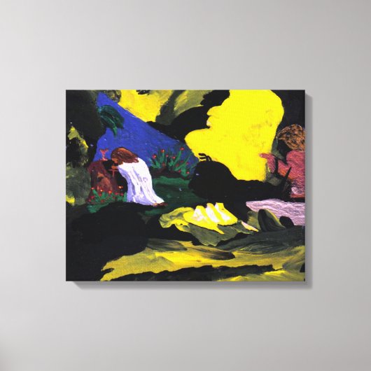 In de tuin bidden Jezus Canvas Print (Voorkant)