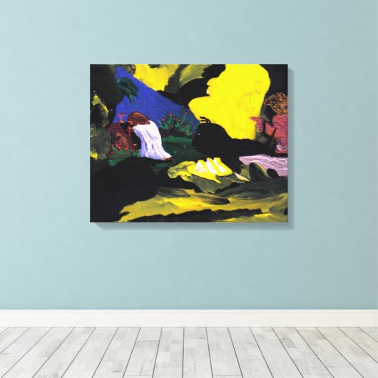 In de tuin bidden Jezus Canvas Print (Insitu (Houten vloer))