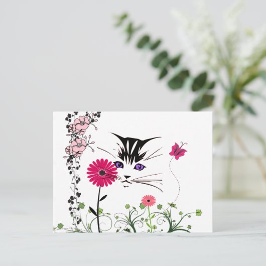 In de tuin briefkaart (Staand voorkant)