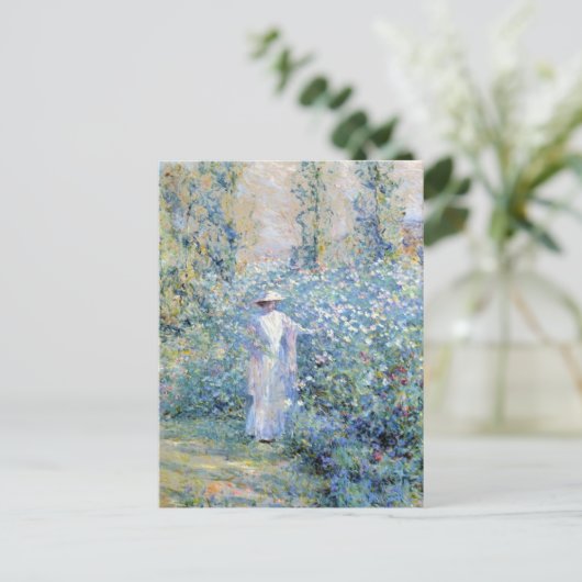 In de tuin briefkaart (Staand voorkant)