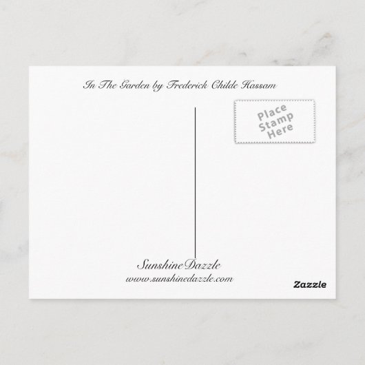 In de tuin briefkaart (Achterkant)