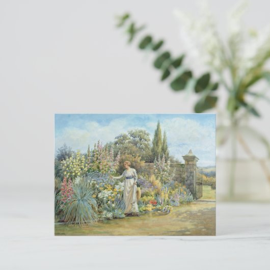 In de tuin briefkaart (Staand voorkant)