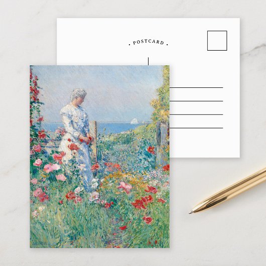 In de tuin | Childe Hassam Briefkaart
