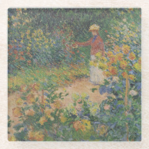 In de tuin - Claude Monet - c1895 Glazen Onderzetter
