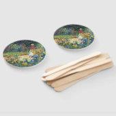 In de tuin door Claude Monet Handwaaier (Niet-gemonteerd)