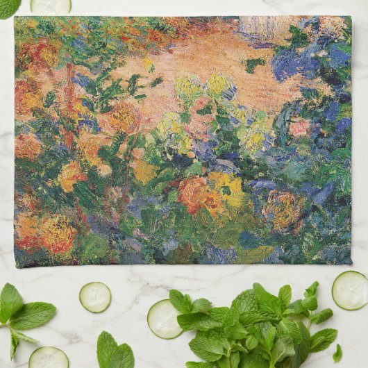 In de tuin door Claude Monet Kitchen Towel Theedoek (Gevouwen)