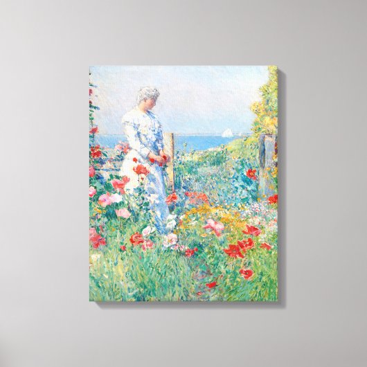 In de tuin door Frederick Childe Hassam Canvas Afdruk (Voorkant)
