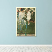 In de tuin door Jessie Willcox Smith Canvas Afdruk (Insitu (Houten vloer))
