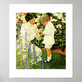"In de tuin" door Jessie Willcox Smith Poster