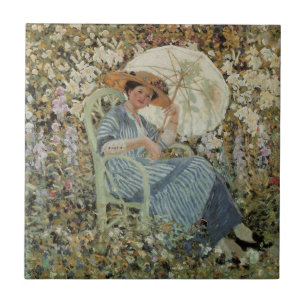 In de tuin, Giverny door Frederick Frieseke Tegeltje