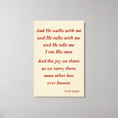 In de tuin Hymn Quote Canvas Afdruk (Voorkant)
