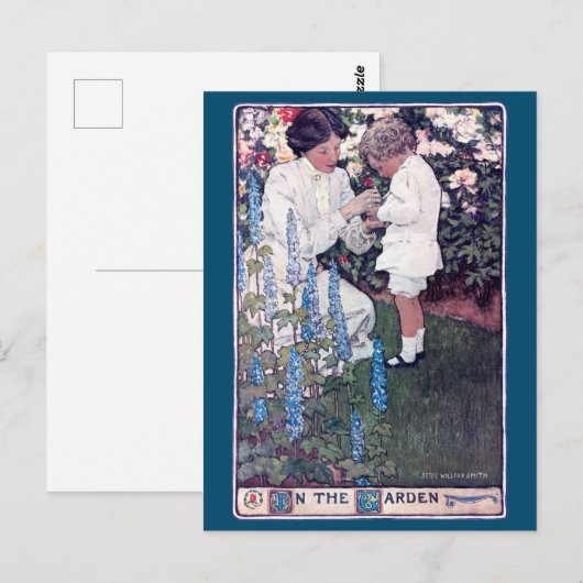 In de tuin, Jessie Willcox Smith Briefkaart (Voorkant / Achterkant)