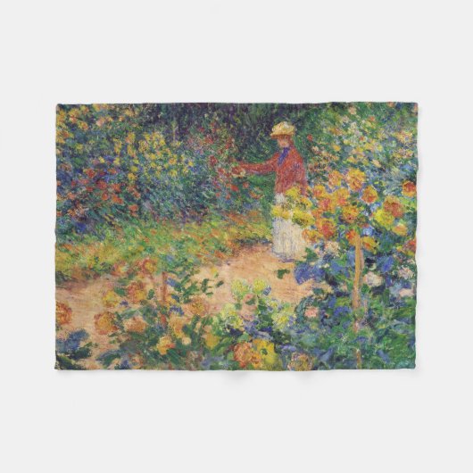 In de tuin, Monet Fleece Deken (Voorkant (Horizontaal))