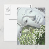 In de tuin - Quan Yin & Flowers Briefkaart (Voorkant / Achterkant)