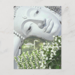 In de tuin - Quan Yin & Flowers Briefkaart