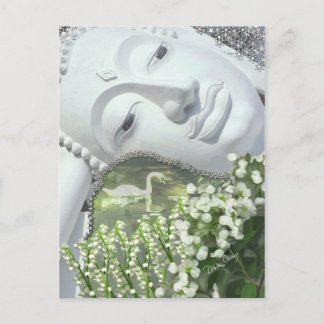 In de tuin - Quan Yin & Flowers Briefkaart