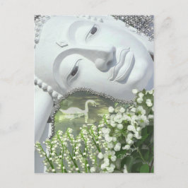 In de tuin - Quan Yin & Flowers Briefkaart