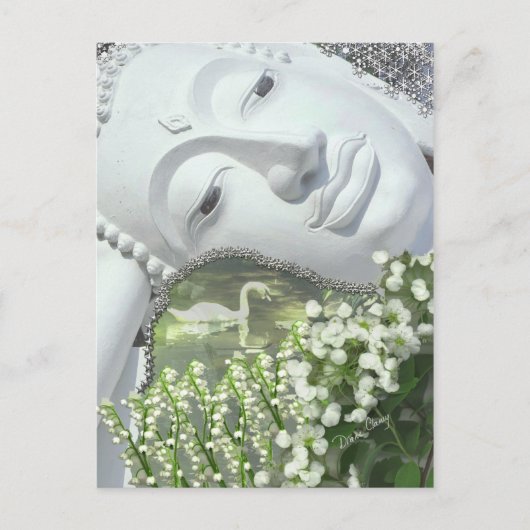In de tuin - Quan Yin & Flowers Briefkaart (Voorkant)