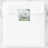 In de tuin - Quan Yin & Flowers Vierkante Sticker (Tas)