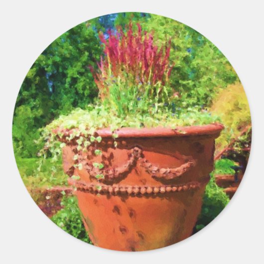 In de tuin ronde sticker (Voorkant)