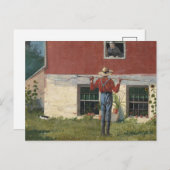 In de tuin (rustieke hofmakerij) | Winslow Homer Briefkaart (Voorkant / Achterkant)