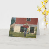 In de tuin (rustieke hofmakerij) | Winslow Homer Kaart (Gele Bloem)