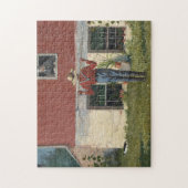 In de tuin (rustieke hofmakerij) | Winslow Homer Legpuzzel (Verticaal)