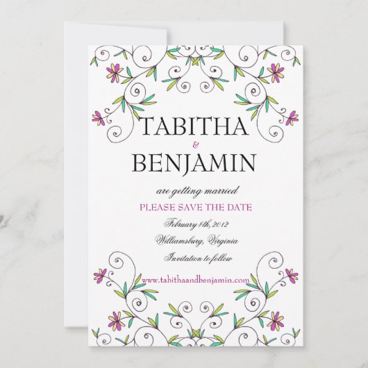 In de tuin - Save the Date (Voorkant)