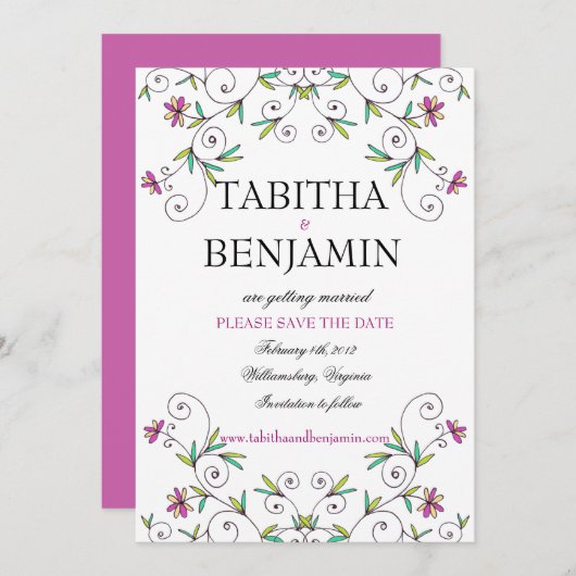 In de tuin - Save the Date (Voorkant / Achterkant)