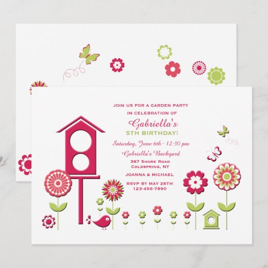 In de tuin uitnodiging (Voorkant / Achterkant)