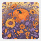 In de tuin van Halloween Vierkante Sticker (Voorkant)