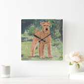 In de tuin vierkante klok (Huis)