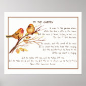 ~in de tuingevechtsende Hymn Garden Bird Art Poster (Voorkant)