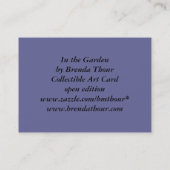 In de tuinvlinderkunst visitekaartje (Achterkant)