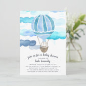 In de uitnodiging tot het Baby shower van de lucht (Staand voorkant)