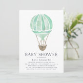 In de uitnodiging tot het Baby shower van de lucht (Staand voorkant)