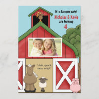 In de uitnodiging van de Barn Foto Birthday Party