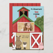 In de uitnodiging van de Barn Foto Birthday Party (Voorkant / Achterkant)