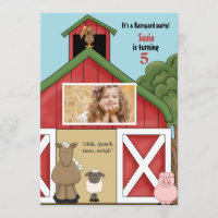 In de uitnodiging van de Barn Foto Birthday Party