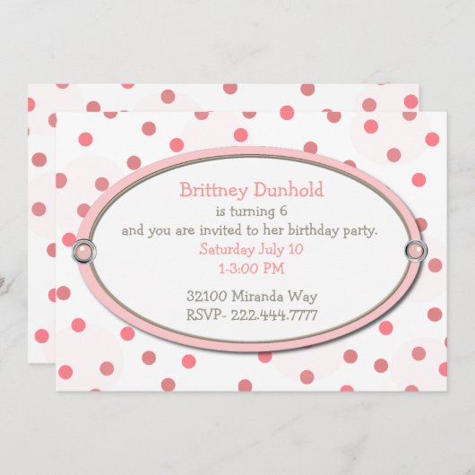  in de uitnodiging van de Birthday Party van het r (Voorkant / Achterkant)