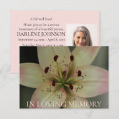 In de uitnodiging van de Loving Memory Memorial Se (Voorkant / Achterkant)