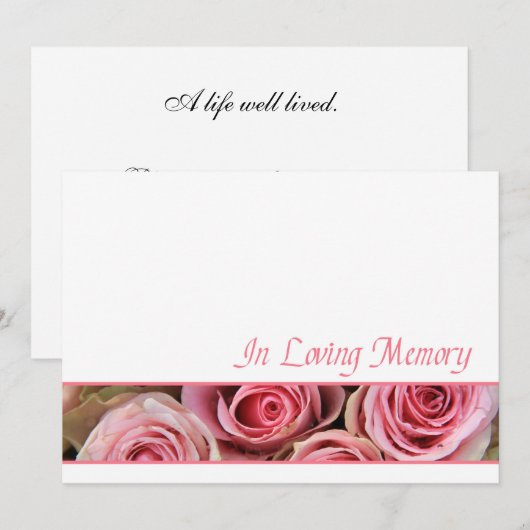 In de uitnodiging van de Loving Memory Memorial Se (Voorkant / Achterkant)